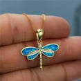 thumbnail image 5 of Exquisite Dragonfly Pendant Necklace Stainless Steel Jewellery for Friend Festival - Blue, 5 of 8