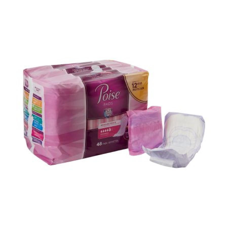 Poise Pads, Heavy Absorbency, One Size Fits Most (12.9 Inch Length), 48