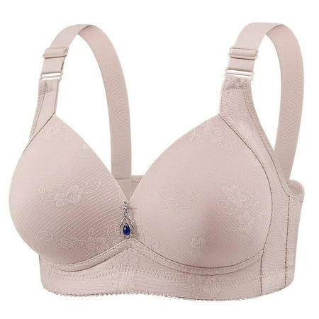 Gnurob on Sale Plus Size Push Up Bra for Women Hide Back Fat Bralettes Smoothing Bra Seamless No Underwire Bralette T-Shirt Underwear Clearance Gray 42