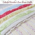 thumbnail image 3 of Cozy Line Genevieve Colorful Rainbow 3D Lace Stripe Ruffle 100% Cotton Reversible Quilt Bedding Set (Rainbow, Twin - 2 Piece), 3 of 6