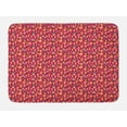 thumbnail image 1 of Mushroom Bath Mat, Cartoon Style Mushroom with Colorful Dots on a Warm Tone Background, Plush Bathroom Decor Mat with Non Slip Backing, 29.5" X 17.5", Magenta and Multicolor, by Ambesonne, 1 of 2