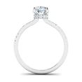 thumbnail image 3 of Dash Jewel 2 Ct Cushion Cut Lab Created Diamond Ring - 14K White Gold Plated Hidden Halo Engagement Wedding Ring - Solitaire with Accents Diamond Ring for Her - Gift for Celebrating Togetherness, 3 of 6