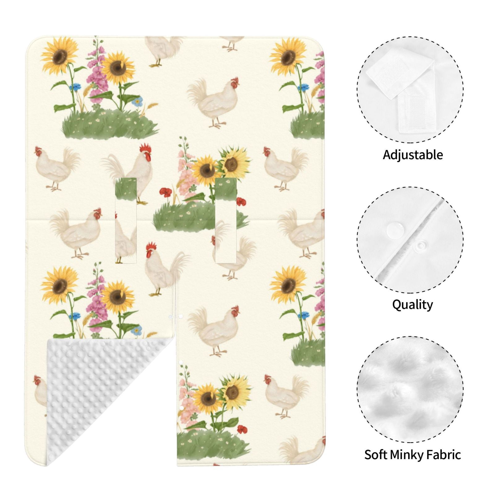 Car Seat Cover Baby - Flowers And Hens Breathable Infant Car Seat Cover for Baby Carseat, Lightweight Comfort Baby Essentials Must Haves Newborn Stuff for Girl Boy