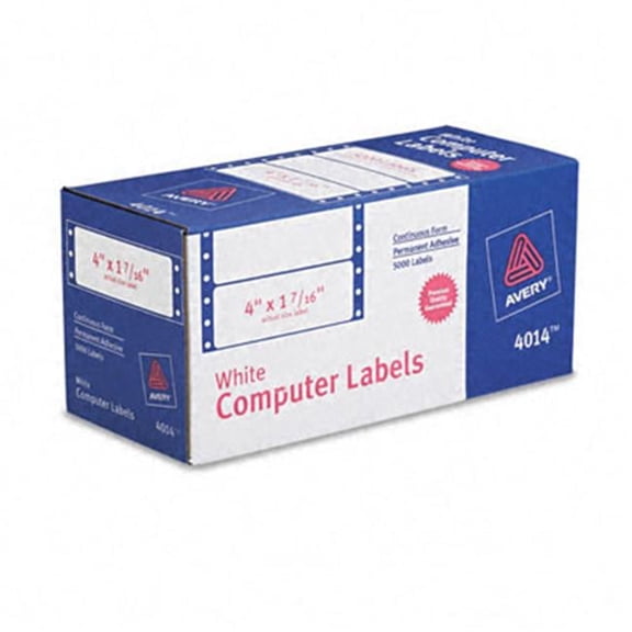 1-Across Dot Matrix Printer Addressing Labels  4 x 1-7/16  White  5000/Box