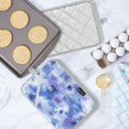 thumbnail image 5 of 2 Pack Pot Holders for Kitchen Heat Resistant Hot Pads Sets for Cooking Baking Blue Squares and Shapes, 5 of 7