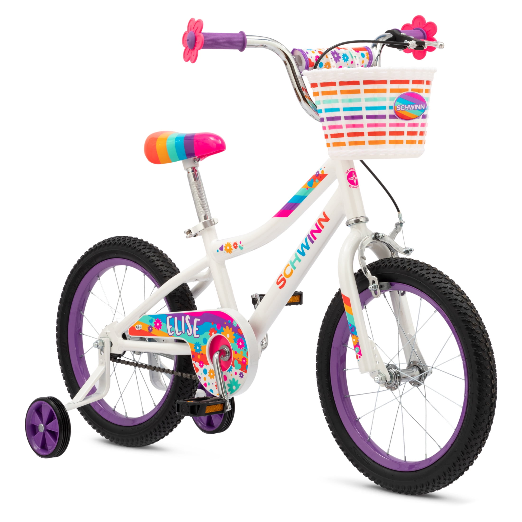 翠波峰 16 YearsOld SHELLYCASK Schwinn Elise Kids Bike with Training Wheels, 16 Inch Wheels, Ages