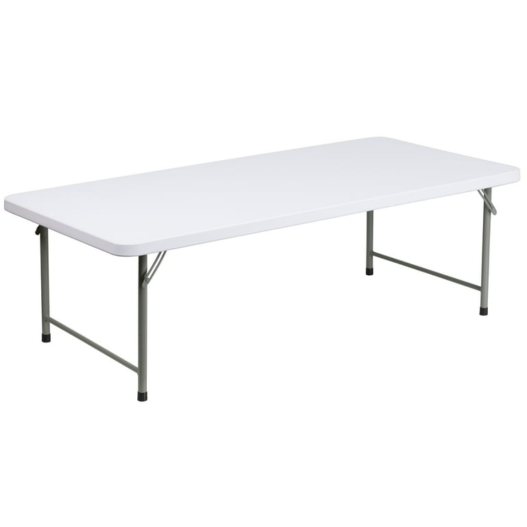 Emma Oliver 4.93 Foot Kid s Granite White Plastic Folding Activity Table Play Table