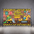 thumbnail image 6 of Construction Theme Cartoon Happy Birthday Banner Backdrop Background Decorations for Birthday Party Photography Props Kids Celebrations, 6 of 8