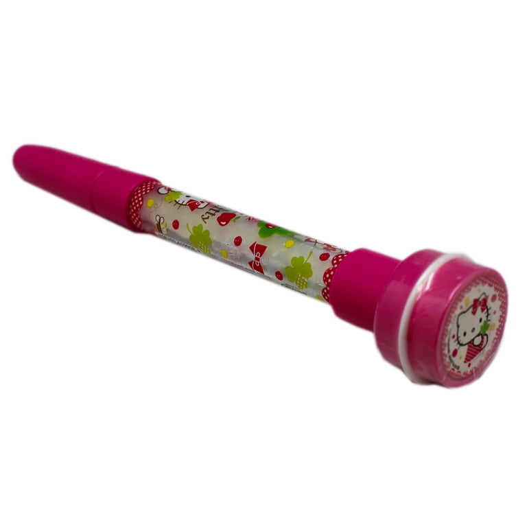 Hello Kitty Pink See-Through Colored Pen With Bottom Stamp