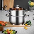 thumbnail image 4 of Steam Pot with Lid Stainless Steel Cooking Pot Multipurpose Cookware 10 Inch/26 cm, 4 of 7