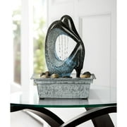 Modern Silhouette 10 High Small Zen Indoor Outdoor Decor Faux Stone Tabletop Fountain with Light LED Outside