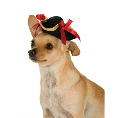 Black Gold Red Tricorn Girl Swashbuckler Pirates Hat For Pet Dog
