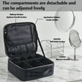 thumbnail image 5 of Travel Makeup Bag For Women, Large Capacity Portable Cosmetic Bags, Organizer With Adjustable Dividers, Black, 5 of 11
