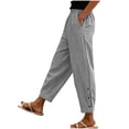 thumbnail image 4 of Bnwani Woman Pants, Drawstring Fashion Wide Leg Elastic Waist Causal Pants, 4 of 8