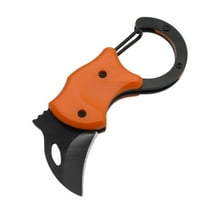 1Pc Small Pocket Gadget with Groove & Carabiner Design For Men Cool Cutter With Thumb Hole Premium Stainless Steel Mini Folding Gadgets For Everyday Carry Great Gift For Men(Orange,3x1.4x0.5")
