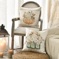 thumbnail image 5 of Sm:)e Hello Autumn Flower Maple Leaves Orange Pumpkin Watercolor Fall Throw Pillow Covers 18 x 18 Inch Set of 4, 5 of 6