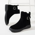 thumbnail image 7 of vokkrv Women's Ankle Boots Low Heel Casual Boot Round Toe Zipper Booties for Women Black 8.5, 7 of 7