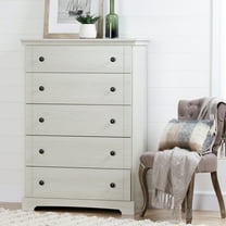 South Shore Lilak Coastal 5-Drawers Dresser Winter Oak