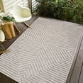 thumbnail image 2 of 5' x 8' Light Grey Geometric Stripes Indoor/Outdoor Rug, 2 of 4