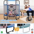thumbnail image 6 of YORIN Trampoline for Kids, 55'' Toddler Mini Trampoline with Enclosure Net, Basketball Hoop, 4.5FT Indoor/Outdoor Kids Trampoline with Swing, Adjustable Gymnastics Bars, Gifts for Boys Girls, 500LBS, 6 of 7