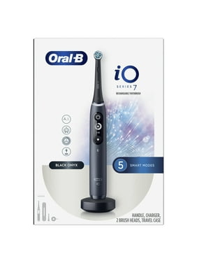 Oral-B iO Series 7 Electric Toothbrush, 2 Compact Brush Heads, Black Onyx, for Adults & Children 3+