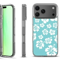 For iPhone 17 Pro Shockproof Protective Phone Case, by OneToughShield - Hibiscus Teal