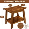 thumbnail image 2 of Jolicasa Teak Shower Bench with Shelf, Stable and Waterproof Teak Wood Shower Stool & Spa, Bath Seat for Elderly- Assemble Required, 2 of 10