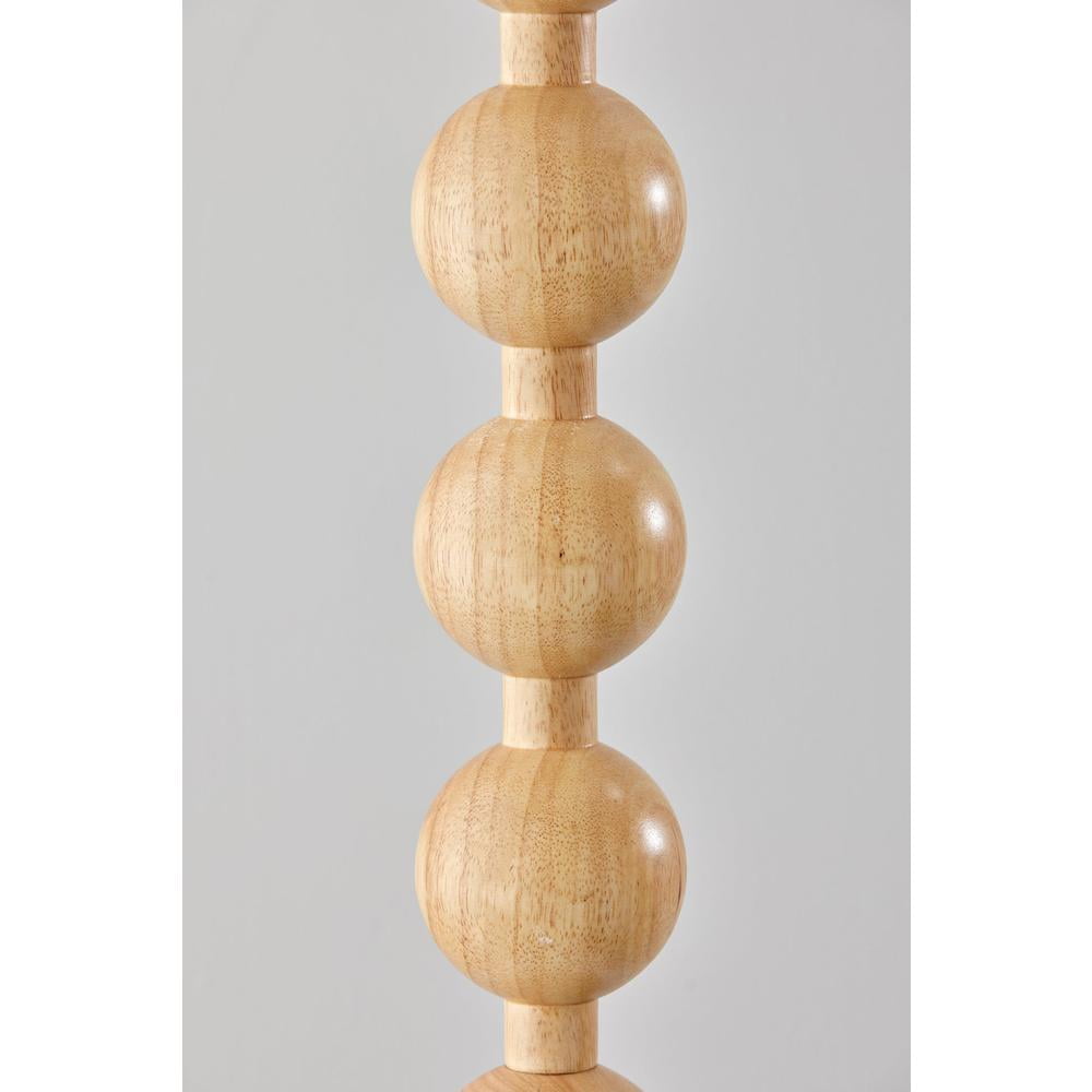 Adesso Orchard 62" 3-Way Wood Decorative Floor Lamp with Cream Drum Shade