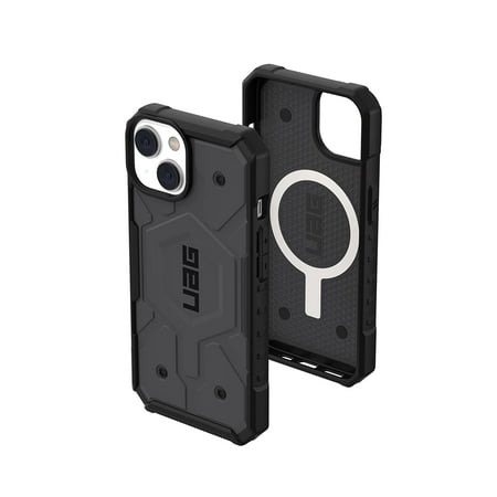 UAG Designed for iPhone 14 Case Silver 6.1" Pathfinder Built-in Magnet Compatible with MagSafe Charging Slim Lightweight Shockproof Dropproof Rugged Protective Cover by URBAN ARMOR GEAR