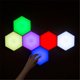 thumbnail image 3 of Luz colorida de pared hexagonal con control remoto de 10 piezas, luces sensibles al tacto modulares con alimentación USB, luz nocturna LED de ensamblaje de geometría creativa, 3 of 5