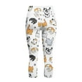 thumbnail image 5 of SCRAWLGOD Cat Paws White Women's Workout Capri Leggings with Pockets, Breathable Casual Yoga Pants Leggings Lightweight High Waisted Gym Athletic Yoga Capris, XS, 5 of 7