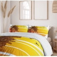 thumbnail image 6 of Ambesonne Tropical Duvet Cover Sets, Beach Palm Trees Birds, 2-King, Yellow Coral Brown, 6 of 7