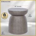 thumbnail image 2 of Finch Clayton Cement Pedestal Side Table with Modern Hourglass Design Gray, 2 of 9