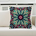 thumbnail image 4 of Funda de almohada bohemia elegante con diseño de moda, color verde y morado, 4 of 8