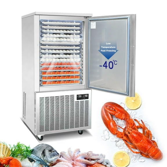Kolice Commercial 15 Trays Blast Chiller, Blast Freezer with Food Probe,Lowest temp: -40°F for Restaurants,Canteens,Schools,Hotels