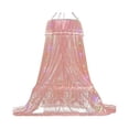 thumbnail image 2 of Mosquito Net Canopy for Girls, Princess Round Dome Sheer Bed Canopy, Twin Girls Bed Canopy Bed Decoration Pink, 2 of 5