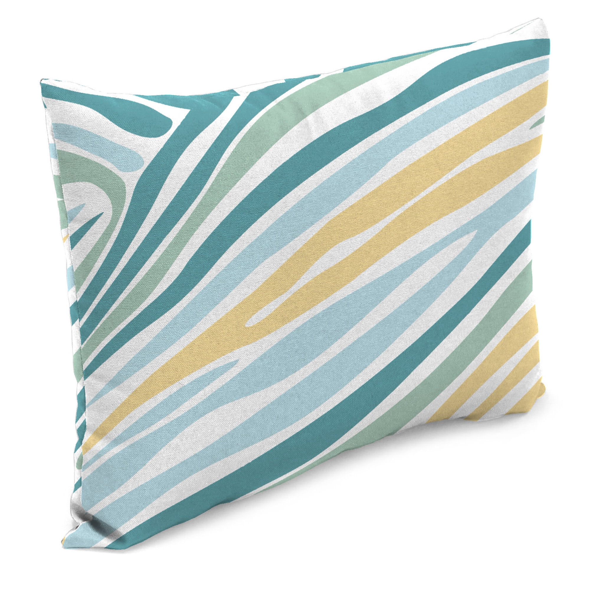 Jordan Manufacturing 12" x 16" Lilo Tapioca Multicolor Abstract Rectangular Outdoor Lumbar Throw Pillow (2 Pack)