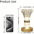 thumbnail image 4 of LED Crystal Vase Table Lamp with Built‑In Charging Port for Bedroom, Living Room, Hotel and Reading, 4 of 8