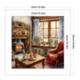 thumbnail image 2 of Hilo de bordar de algodón completo, estampado de 11CT, punto de cruz para habitación de calentamiento de invierno, 50x50cm, 2 of 9