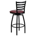thumbnail image 5 of Flash Furniture 2 Pack HERCULES Series Black Ladder Back Swivel Metal Barstool - Burgundy Vinyl Seat, 5 of 8