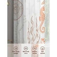 thumbnail image 6 of Ocean Coral Sheer Curtains 84 Inches Long 2 Panels Orange Shell Seahorse Starfish Abstract Texture Light Filtering Semi Sheer Window Curtains Drapes for Bedroom Living Room 52"x84", 6 of 7