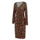 thumbnail image 4 of Vestido con estampado navideño para mujer Vestido de fiesta de año nuevo elegante y ajustado Ygjytge Marrón T XL para Mujer, 4 of 8