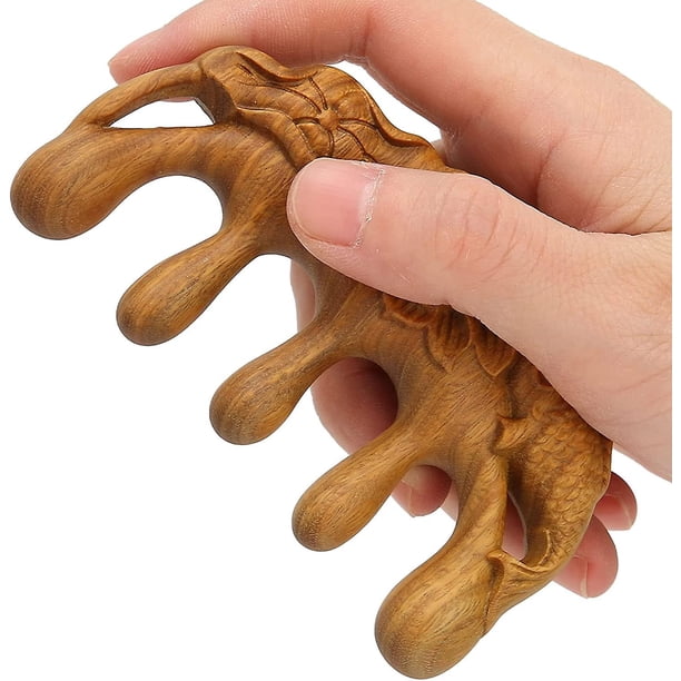 Peine de madera, peine para peinar, dientes anchos, peine para el cabello, peine para masajes, peine para rizar, peine para mechas, peine para peinar, peine de madera, peine de dientes anchos