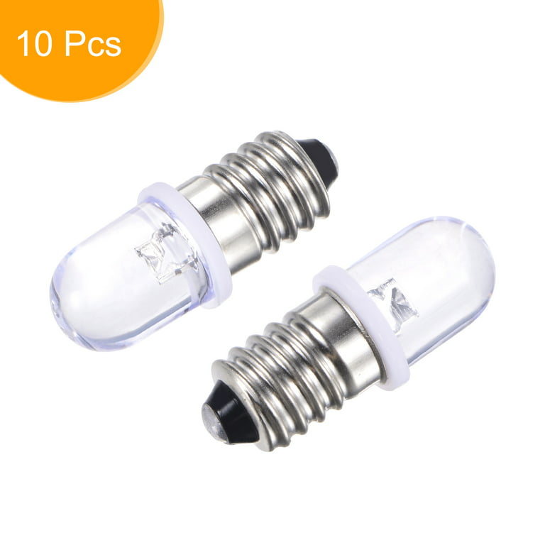 vreugde stil tolerantie Uxcell 6.3V 0.25W E10 Round Top Mini LED Bulbs Lights Warm White 10 Count -  Walmart.com