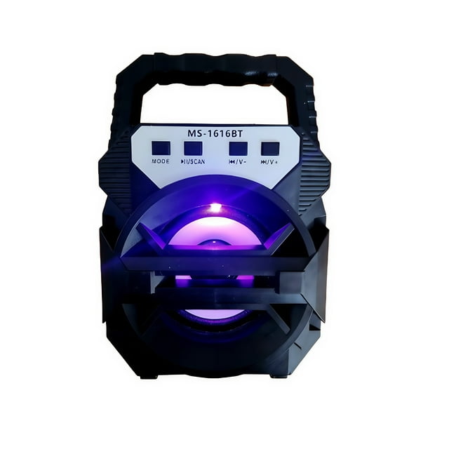 BOCINA BLUETOOTH PORTÁTIL RECARGABLE CON LUZ LED FM/USB