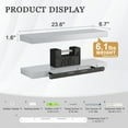 Gray Glossy Finish Floating Shelves for Wall, 23.6'', Bright Solid Wood