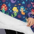 thumbnail image 3 of Oversized Wearable Blanket Hoodie,Mermaid Sea Princess Pattern Sherpa Blanket Hoodie with Super Pockets,Super Warm Fuzzy Pullover for Women & Men, 3 of 6