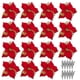 thumbnail image 3 of Bearachild 15/5 uds, polvo de brillo de flores artificiales de Navidad, adornos de árbol de Navidad DIY, flores falsas, decoraciones de Año Nuevo de Kits de decoración para fiestas Rojo 15PCS Bearachild HA008415-06, 3 of 6