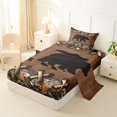 thumbnail image 2 of Castle Fairy Rustic Black Bear Twin Sheets 3pcs,Camo Autumn Leaves Bedding,Brown Khaki Black,1 Fitted Sheet, 1 Flat Sheet and 1 Pillowcase, 2 of 6
