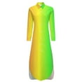 thumbnail image 6 of 2024 Gradient Casual Dress Pride Month Street Style Dresses Long Sleeve Trendy Womens V Neck Graphic Big Size Chiffon Dress, 6 of 7